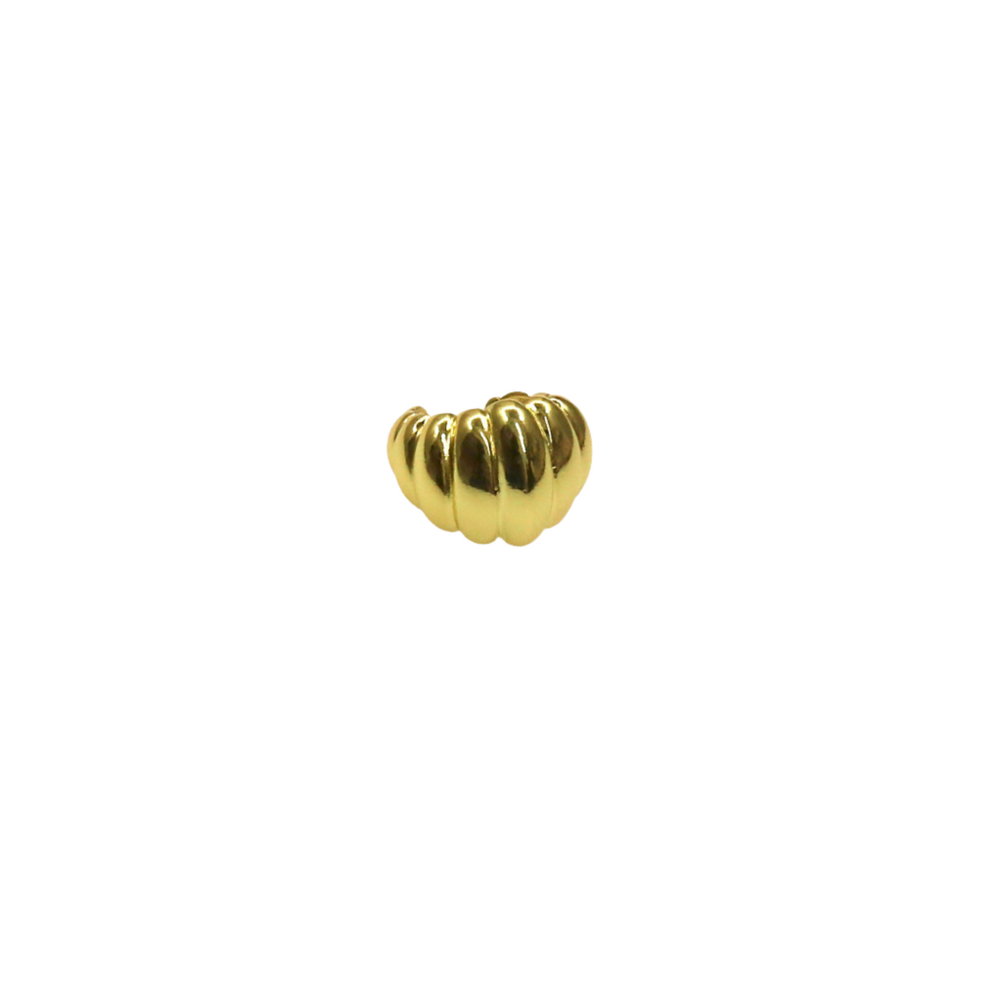 Gold croissant-shaped earcuff jewelry with a polished finish