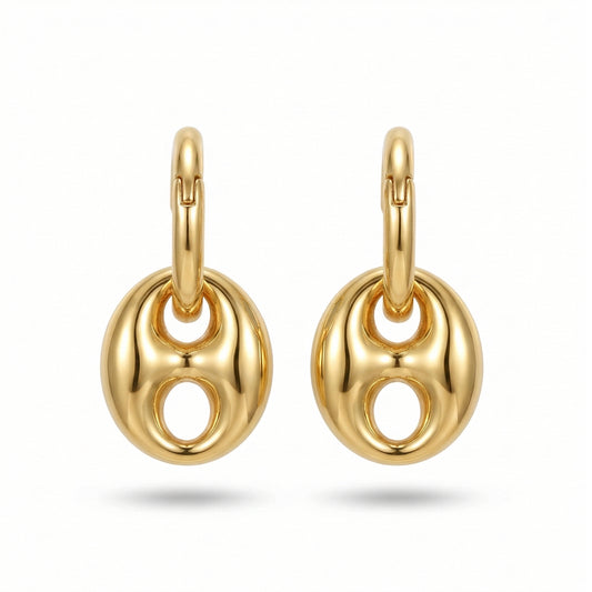 GG link hoop earrings – elegant gold chain hoop earrings for women