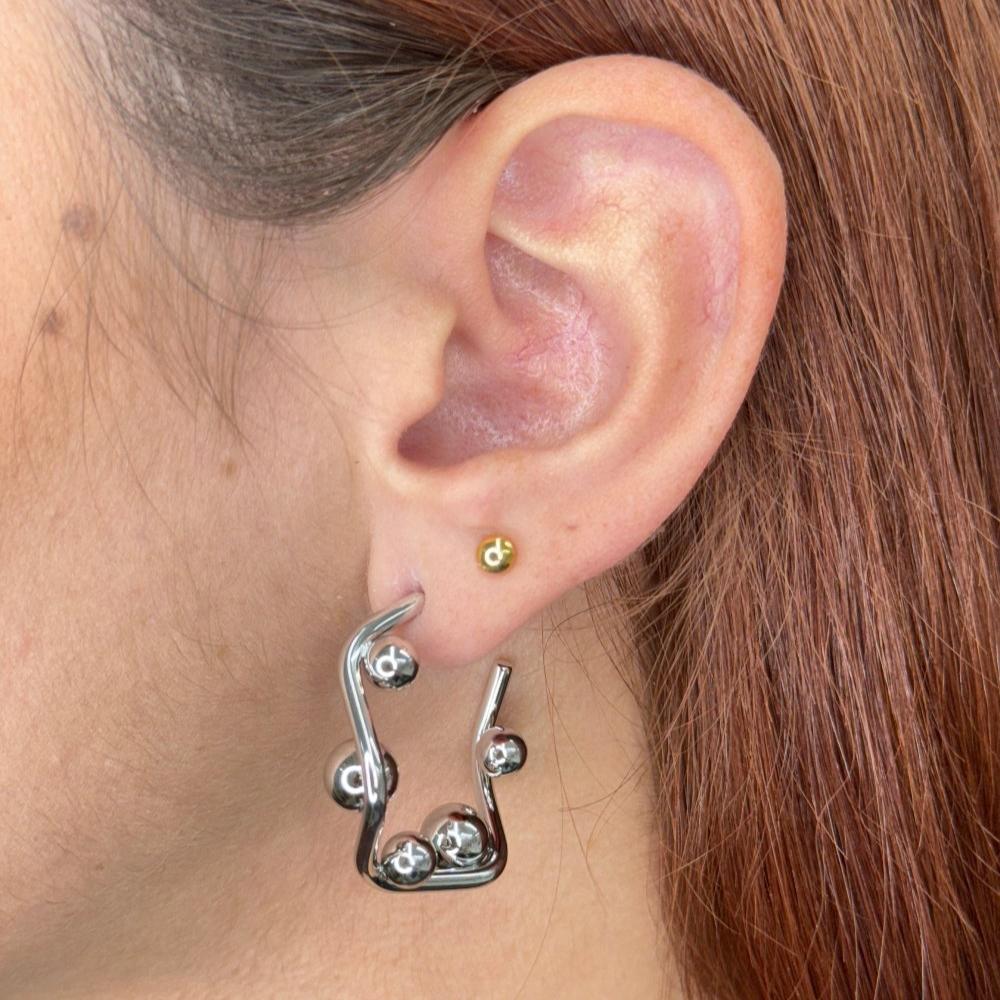 GOLD/SILVER BEADS HOOP