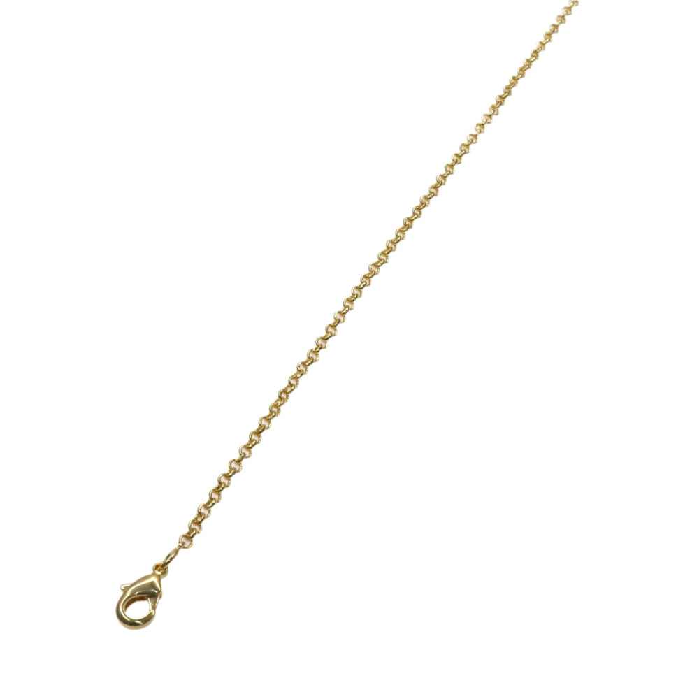Gold rolo anklet bracelet with elegant chain design and clasp.