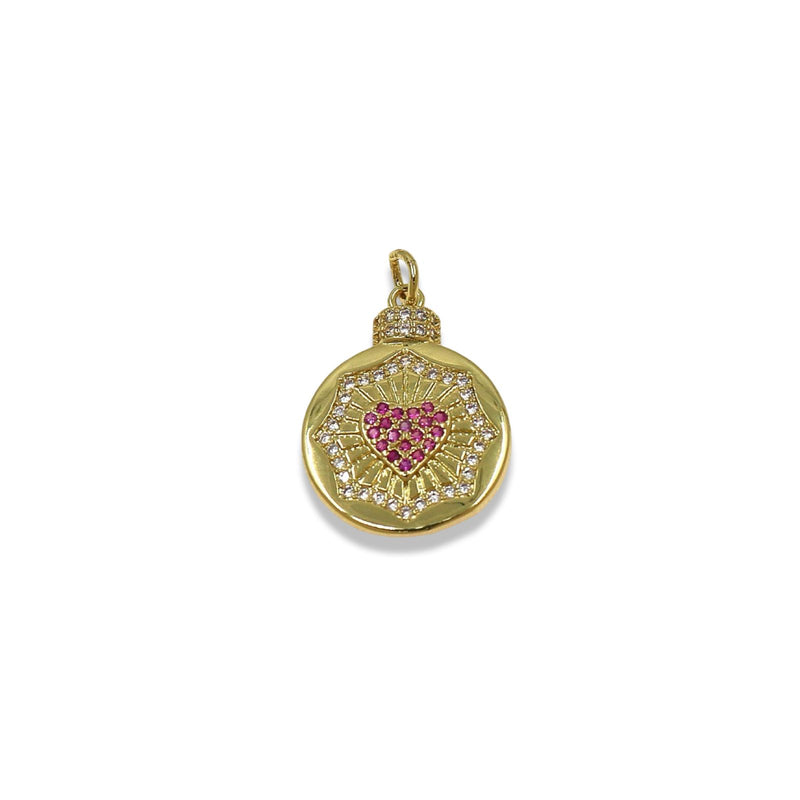 PURPULE HEART GOLD CHARM