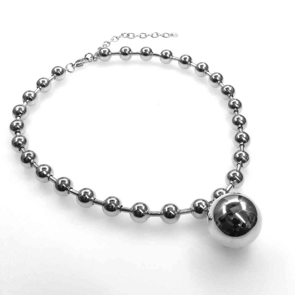 Chunky beads chain with heart, star, and big ball designs in gold and silver.