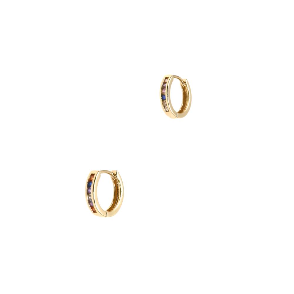 ONE LINE PAVE MULTI COLOR HUGGIE