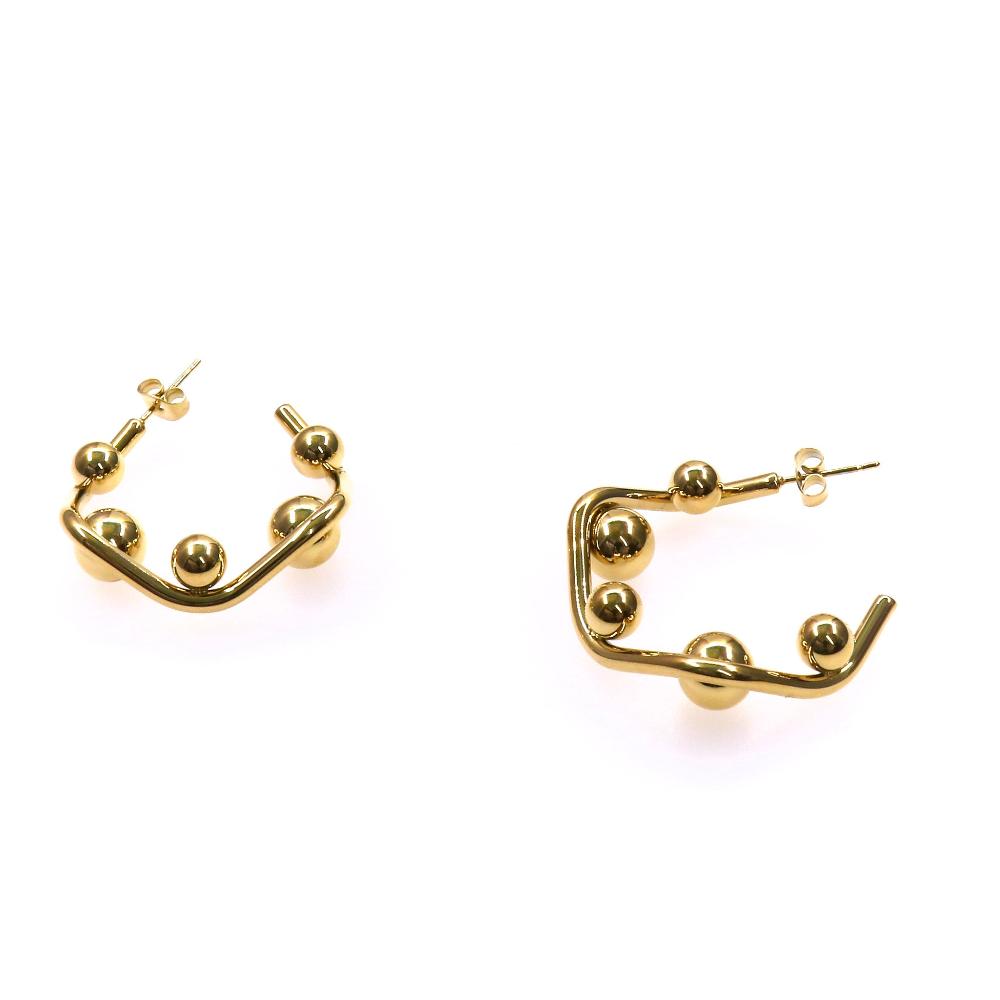 GOLD/SILVER BEADS HOOP