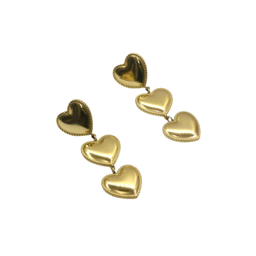 3 HEART LONG EARRING