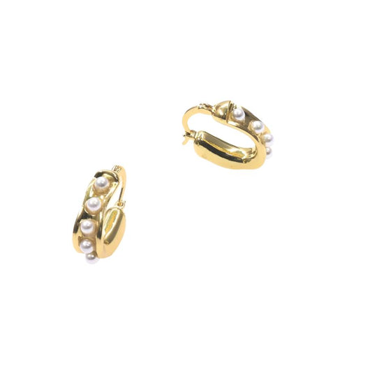 OVAL PEARL HOOP