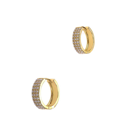 THREE LINE PEARLS HOOP