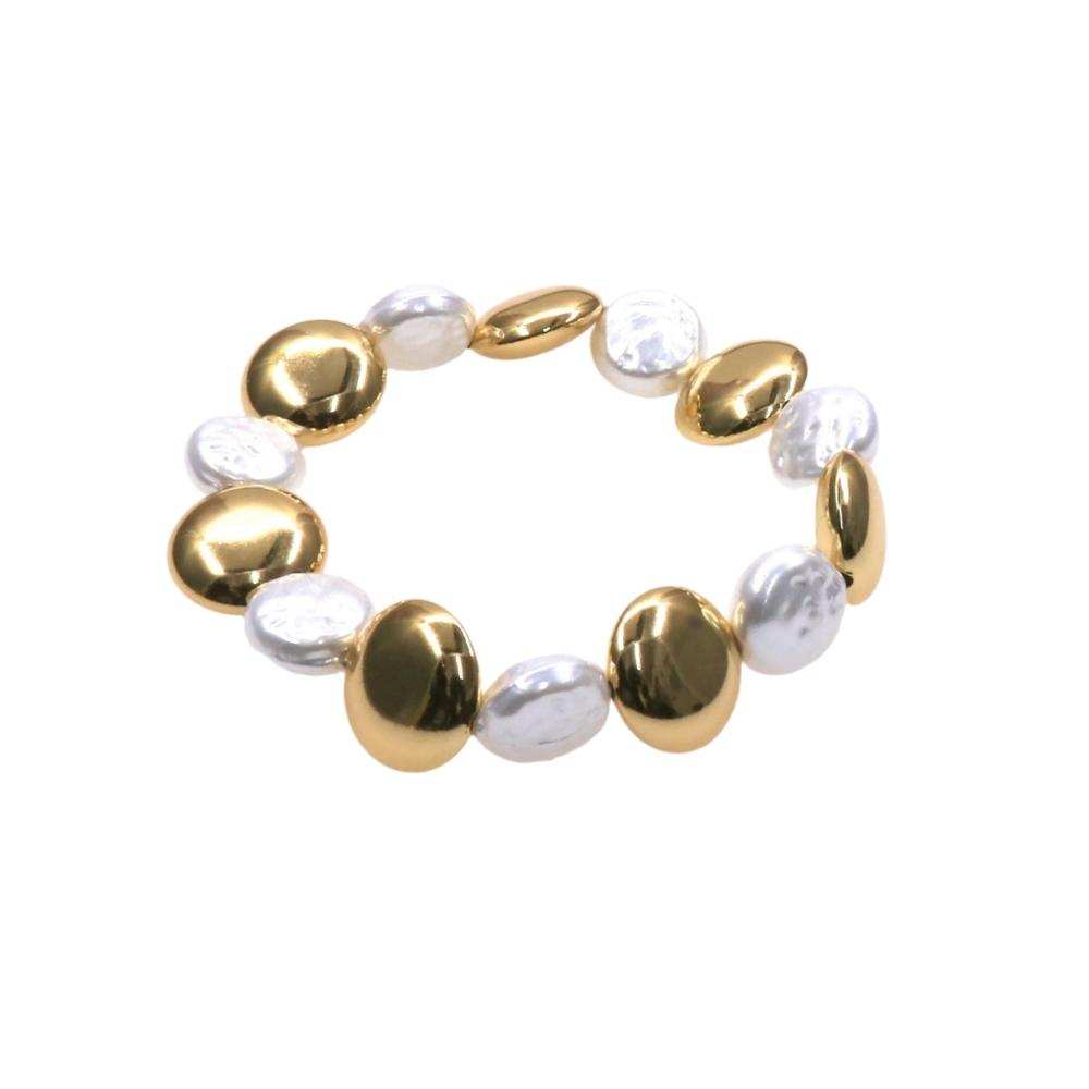 ELASTIC FLAT PEARL BRACELET