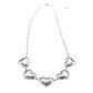 LOVE CHAIN with solid heart charms in gold and silver.