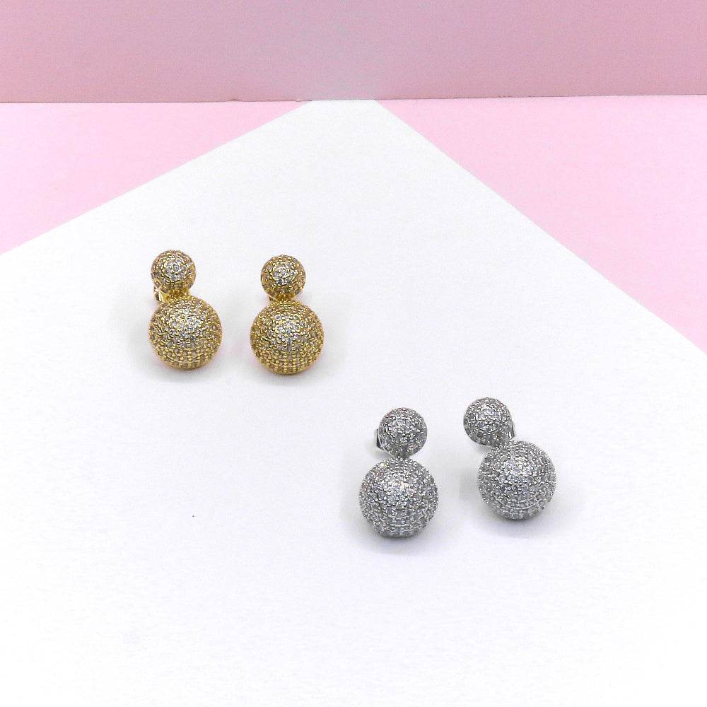 SHINE DOUBLE BEAD EARRING
