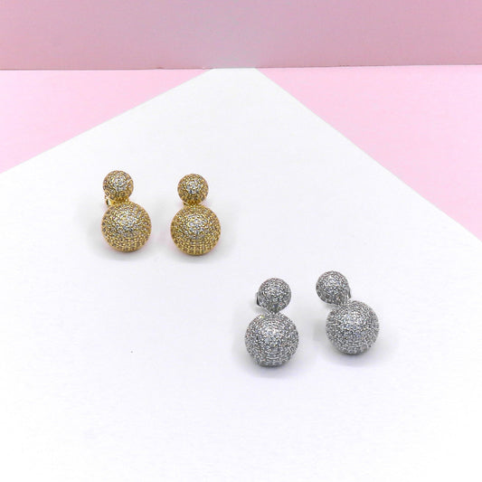 SHINE DOUBLE BEAD EARRING