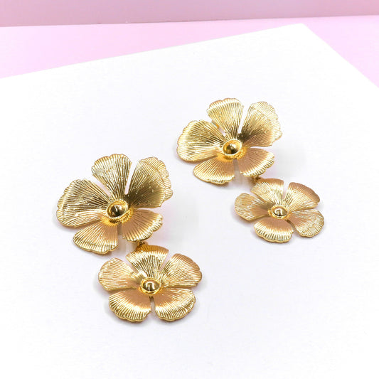 TWO ROSE EARRING