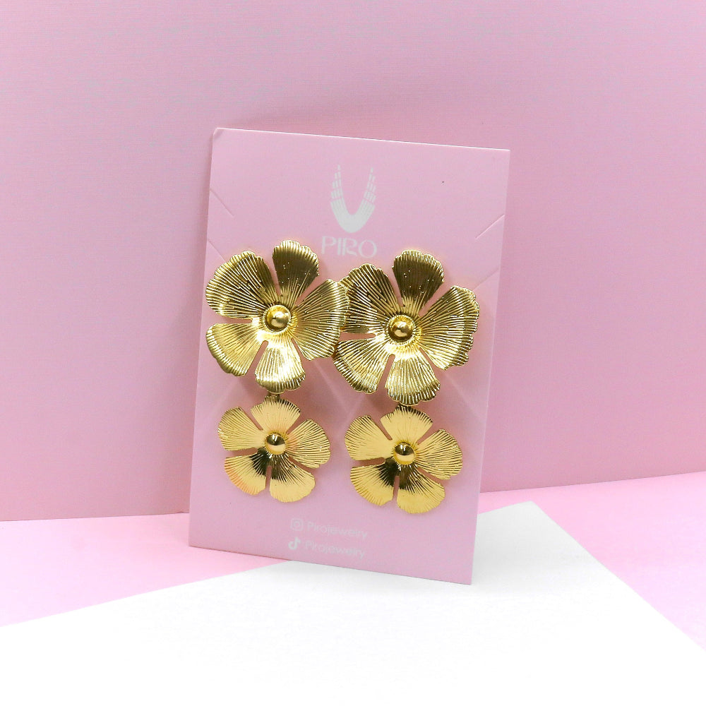 TWO ROSE EARRING