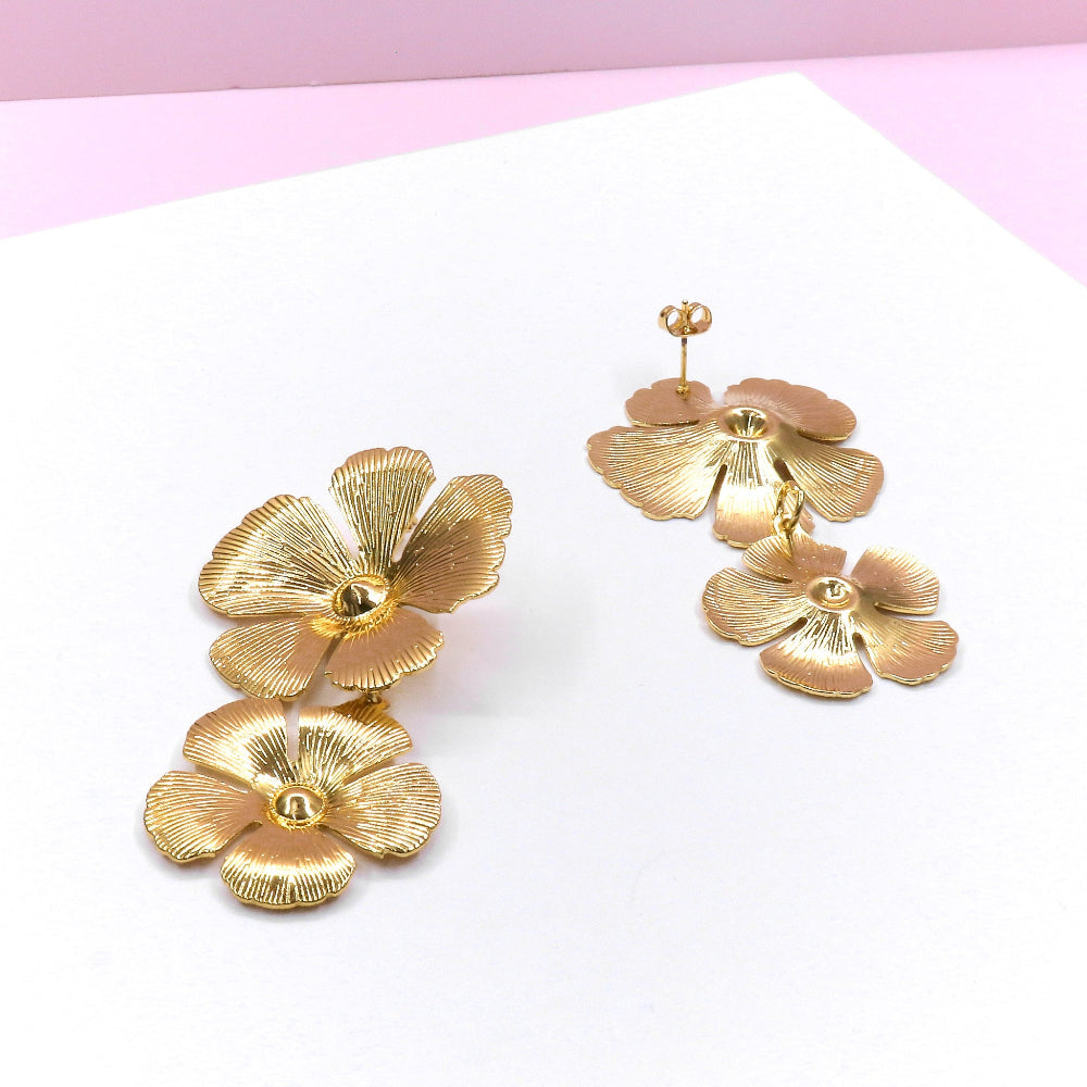 TWO ROSE EARRING