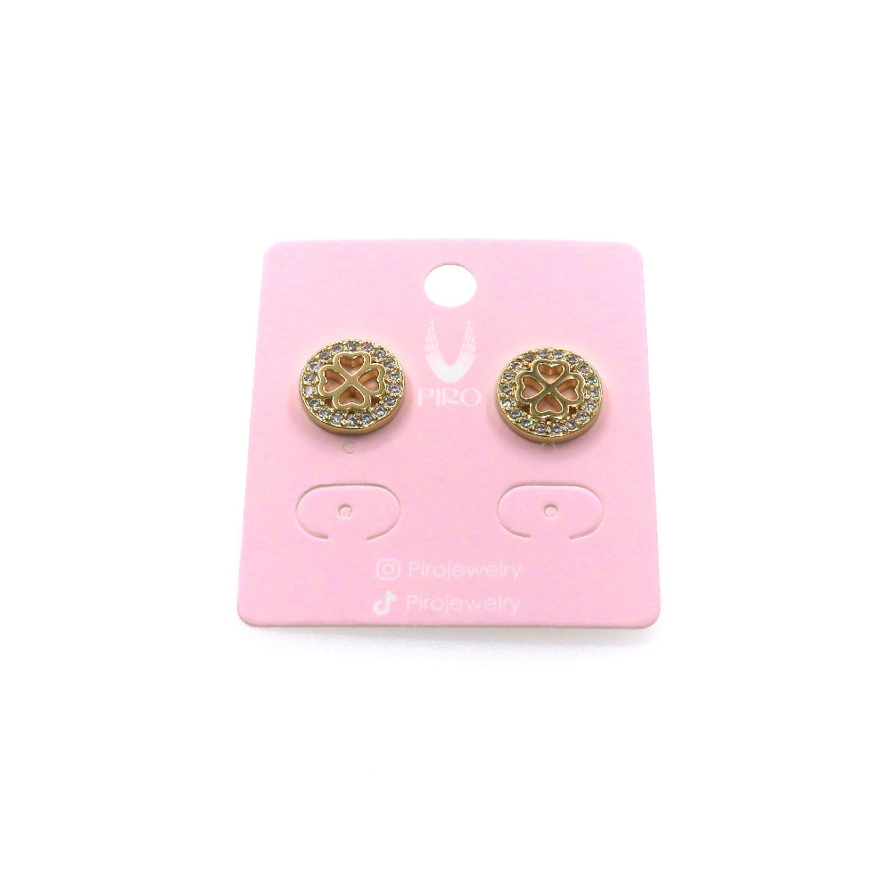 CIRCLE CLOVER STUD