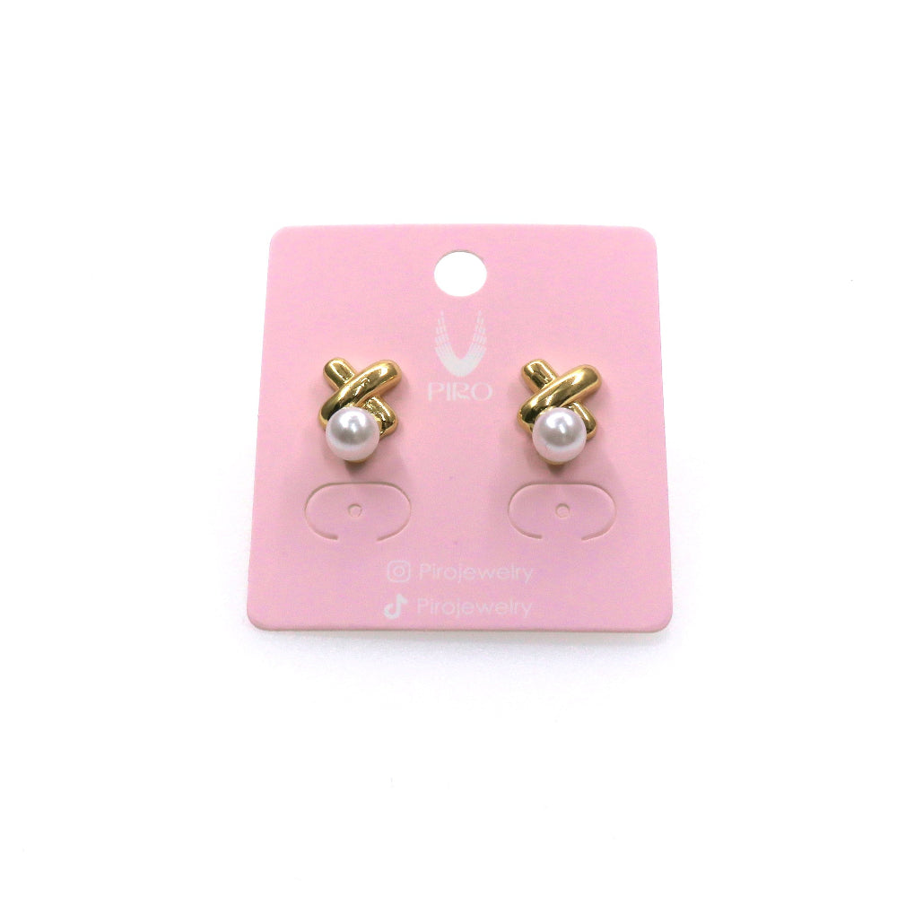 X PEARL STUD EARRING