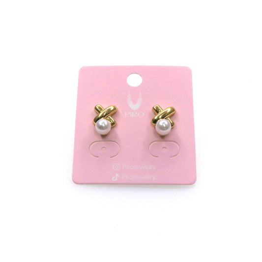 X PEARL STUD EARRING