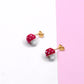 RED MUSHROOM STUD EARRING