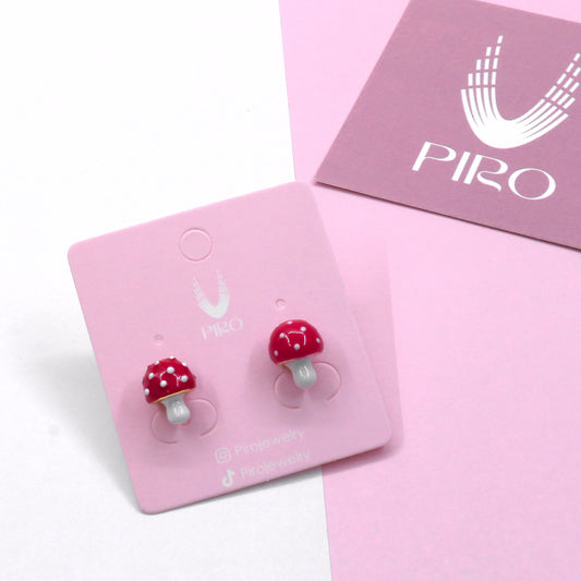 RED MUSHROOM STUD EARRING