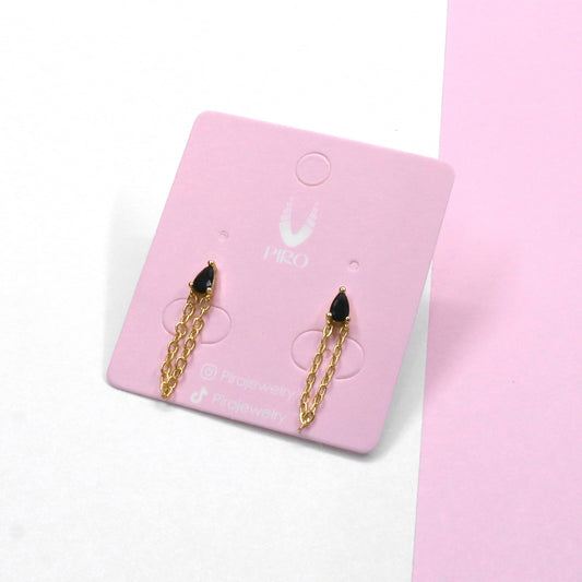 OVAL ZIRCONIA STUD EARRING