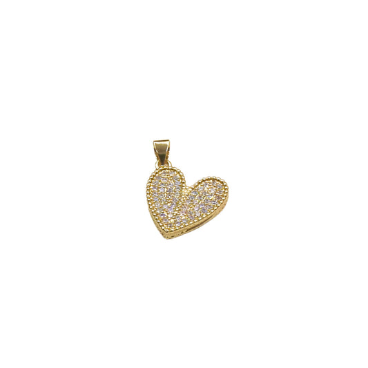 Gold-filled heart-shaped crystal charm pendant SHINE LOVE CHARM accessory