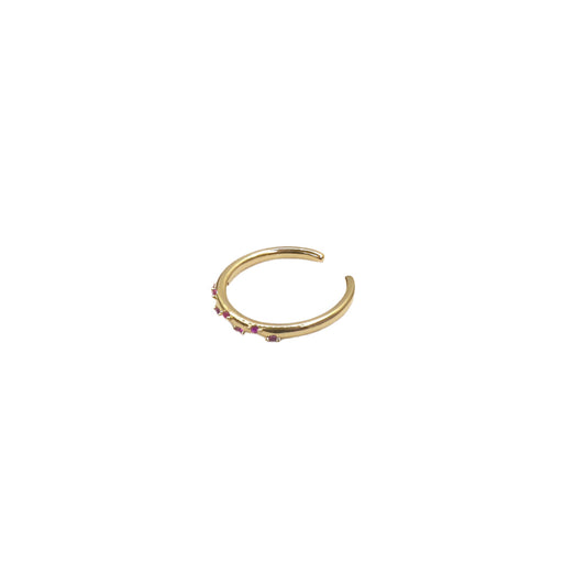 Gold filled adjustable mini zirconia ring with delicate stones
