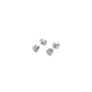 Pair of silver stud earrings on a white background