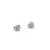 Pair of silver eye-shaped earrings on a white background