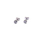 Pair of silver stud earrings on a white background