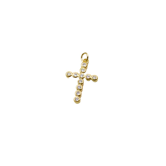 Bezel-Set Crystal Cross Pendant