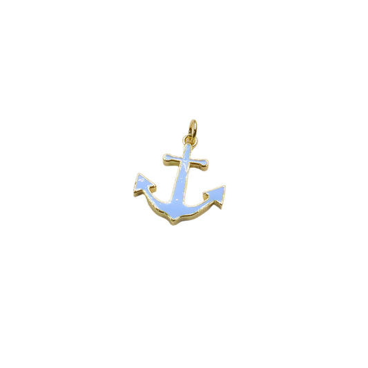 Light Blue Enamel Anchor Charm