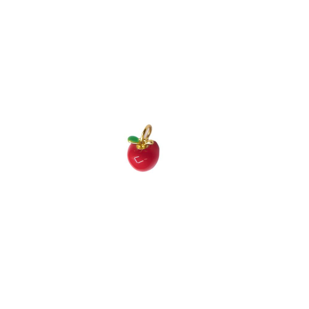 Red Enamel Apple Charm