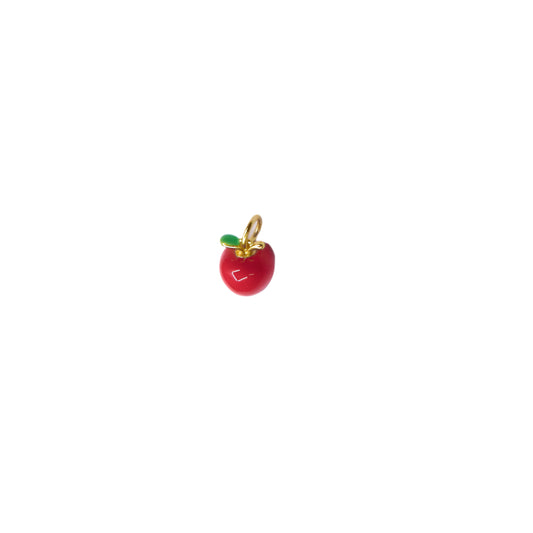 Red Enamel Apple Charm