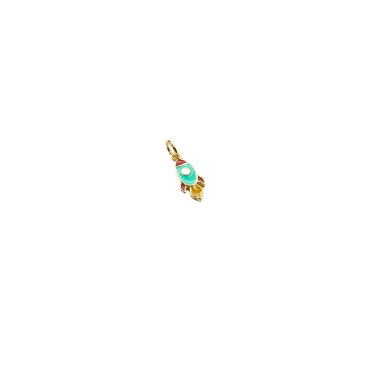 Colorful Enamel Rocket Ship Charm