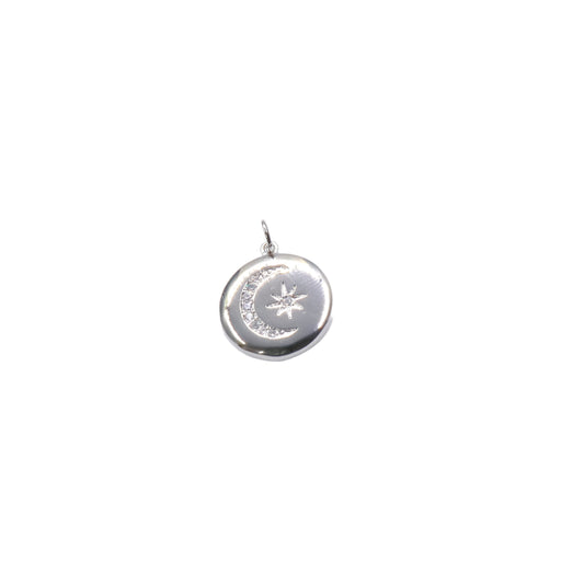 Celestial Moon & Star Coin Pendant