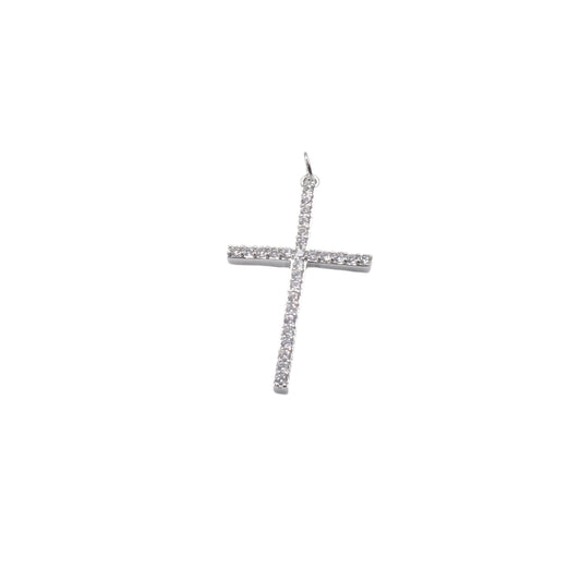 Modern Pavé Cross Necklace Pendant