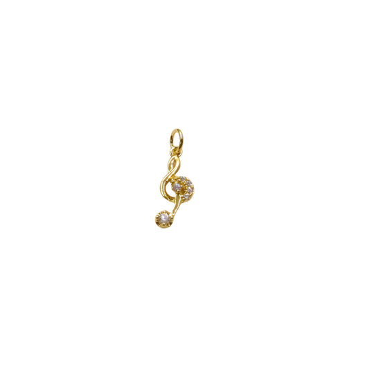 Sparkly Treble Clef Charm | Gold-Filled Music Pendant