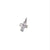 Silver cross pendant with clear stones on a white background