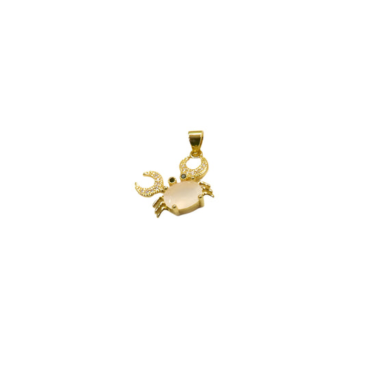Gemstone & Pavé Crab Charm