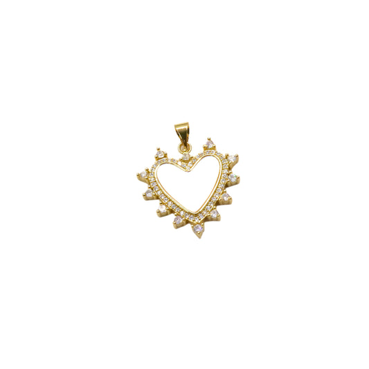 Heart with Mother of Pearl & Zirconia Halo
