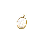 Carved Mother of Pearl Virgin Mary Medallion
