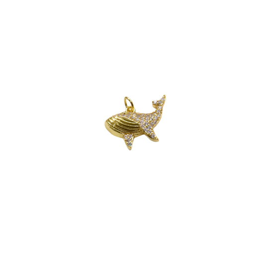 Sparkly Whale Charm with Pavé Tail