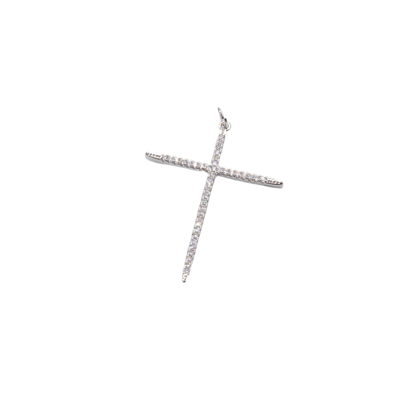 Slim pavé cross pendant