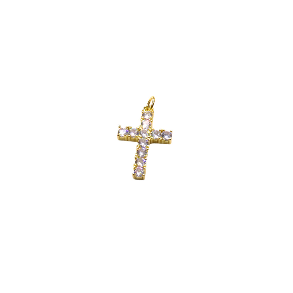 Brilliant-Cut Stone Cross Pendant