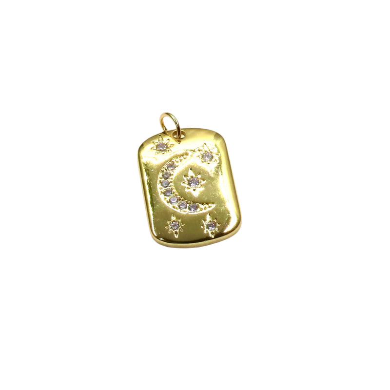 Pavé moon & star charm