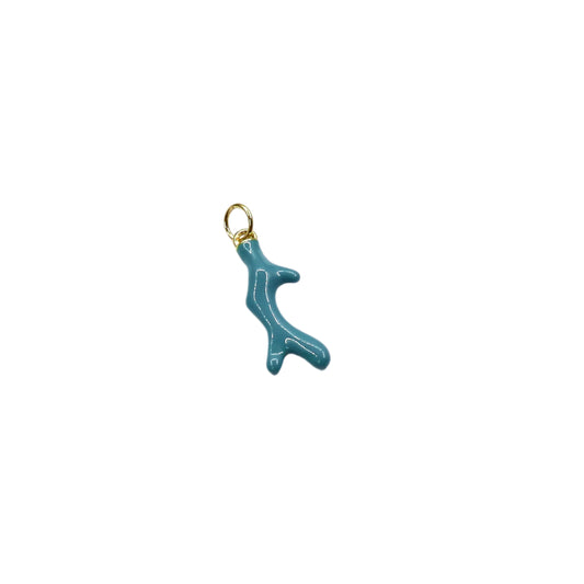 Coral Branch Charm with Gold Bail