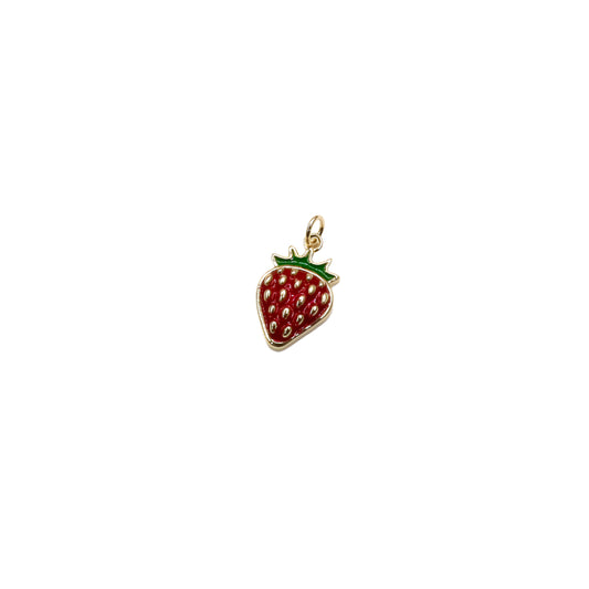 Red Enamel Strawberry Charm