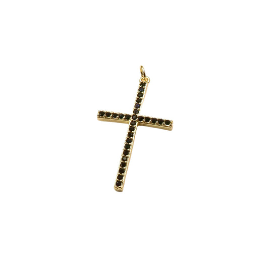 Black Pavé Cross Pendant