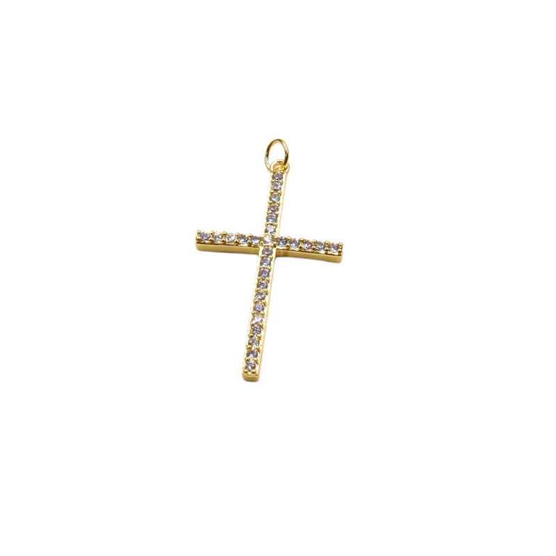 Modern Pavé Cross Necklace Pendant
