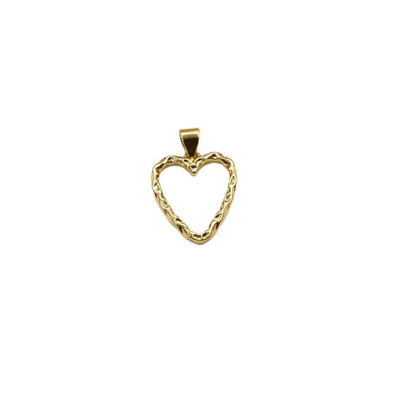 Textured open heart charm